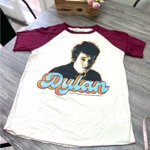Rowdy Sprout Dylan Graphic Tee - White and Burgundy